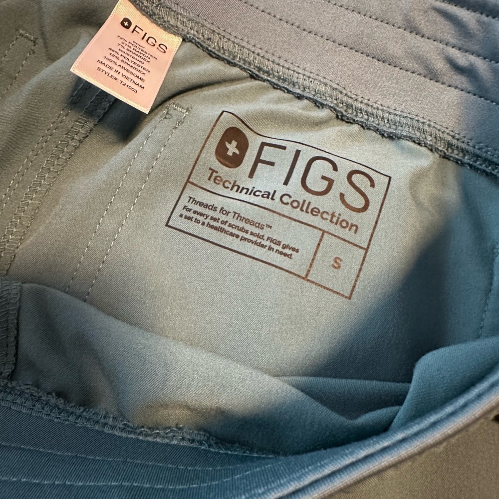Figs teal scrub pants size small